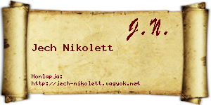 Jech Nikolett névjegykártya